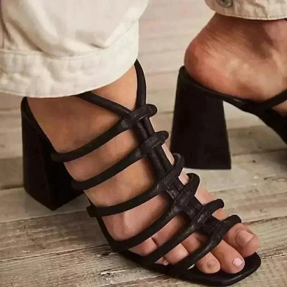Free People Colette Cinched Heel in Black - Picture 1 of 8